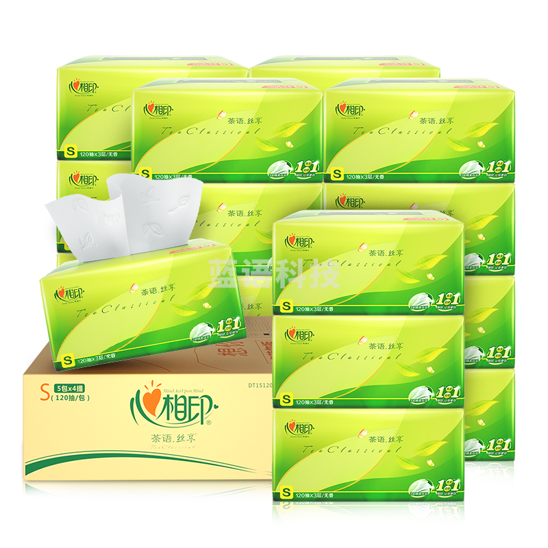 心相印DT15120(箱装)心相印茶语抽纸120抽20包装