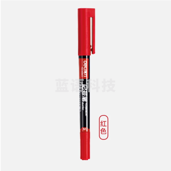得力(deli) 6824 小双头记号笔 绘画勾线笔油性笔马克笔标记笔(红色)单支装