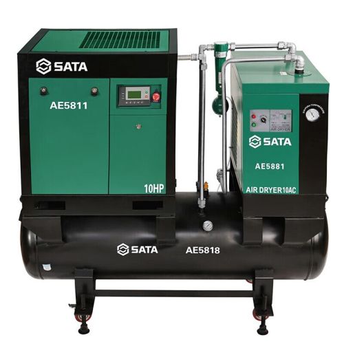 世达(SATA)四合一螺杆空压机空气机冷冻式干燥机精密过滤器及储气罐AE5818