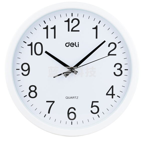 得力（deli） 圆形挂钟钟表 9006 37cm简约时尚挂钟 白色