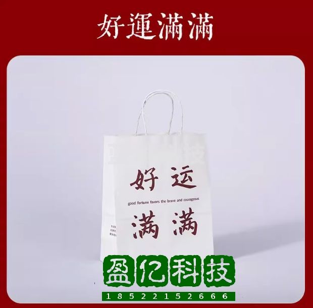 新年礼品袋小手提袋定制袋子牛皮纸袋礼物袋外卖打包包装袋好运满满