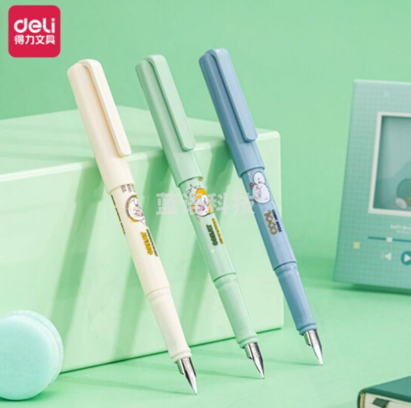 得力A948 源源得力练字钢笔EF明尖(黑色)(1笔+6墨囊+1贴纸/卡)