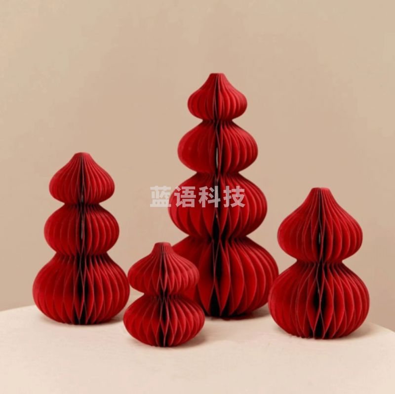 新年装饰葫芦摆件 加厚红卡纸  四个装-CC8274