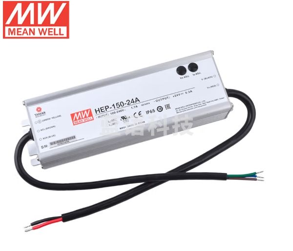 明纬(MEANWELL) 开关电源24V 6.3A 无风扇全密封高效率具PFC功能 HEP-150-24A