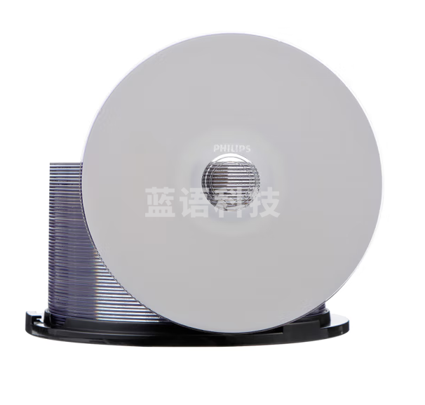 飞利浦（PHILIPS）DVD-R空白光盘/盘面可打印/刻录盘 16速4.7G 可打印盘 桶装50片