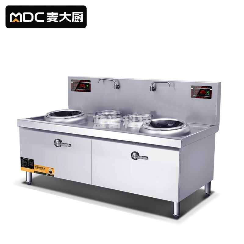 麦大厨 工程款炒灶 304材质 380V 15KW*2 400双头双尾小炒炉(配50炒锅)
