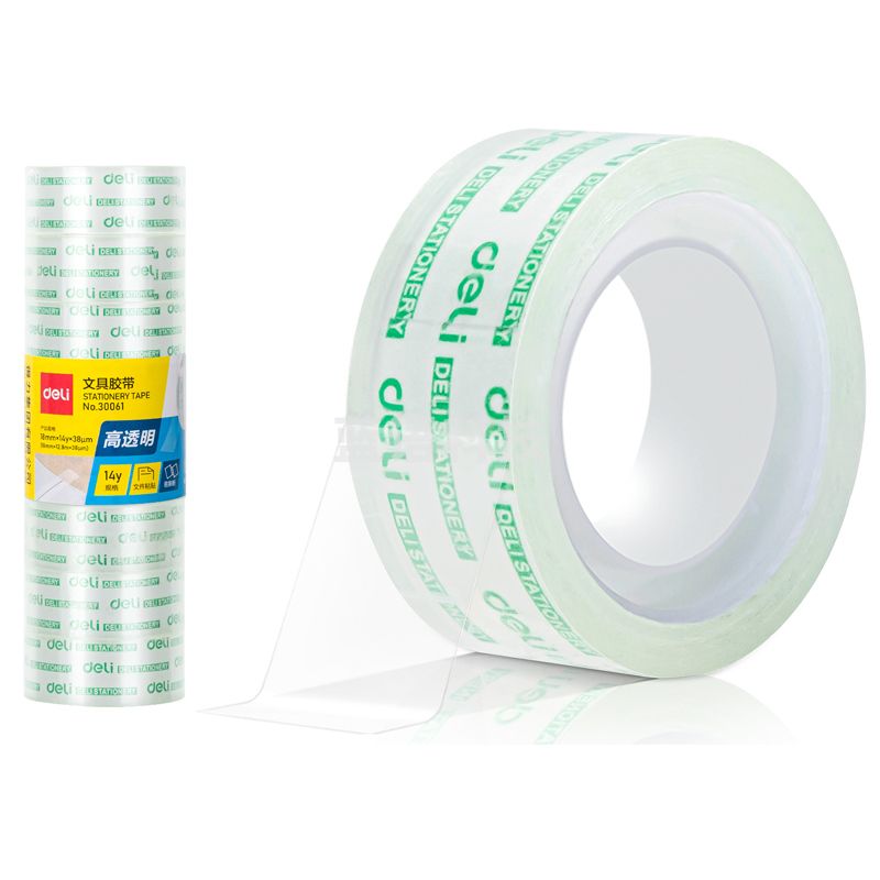 1100018577P00 得力 30061 文具胶带 18MM*14Y 透明色