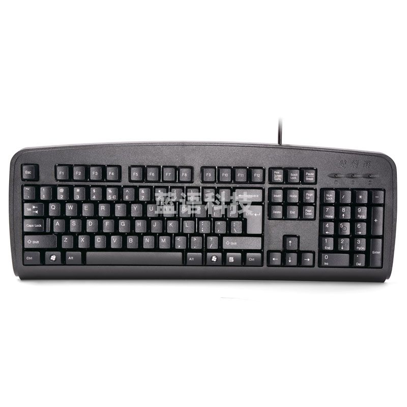 双飞燕（A4TECH） KB-8PS2 键盘 有线键盘 办公键盘 防溅水 PS2接口台式机专用 黑色