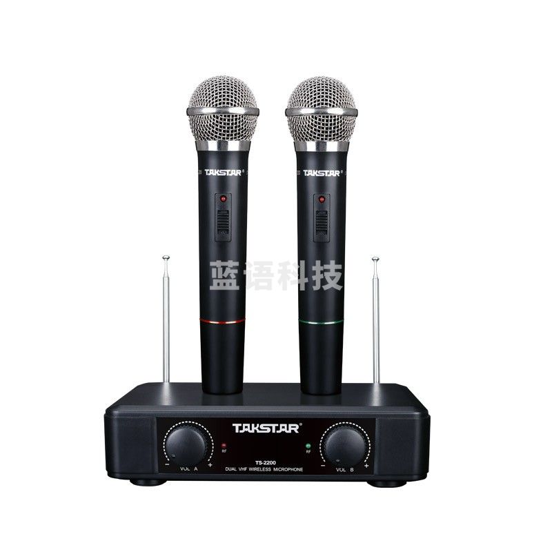 得胜 (TAKSTAR) TS-2200无线话筒一拖二 手持式会议主持话筒防啸叫 经典黑