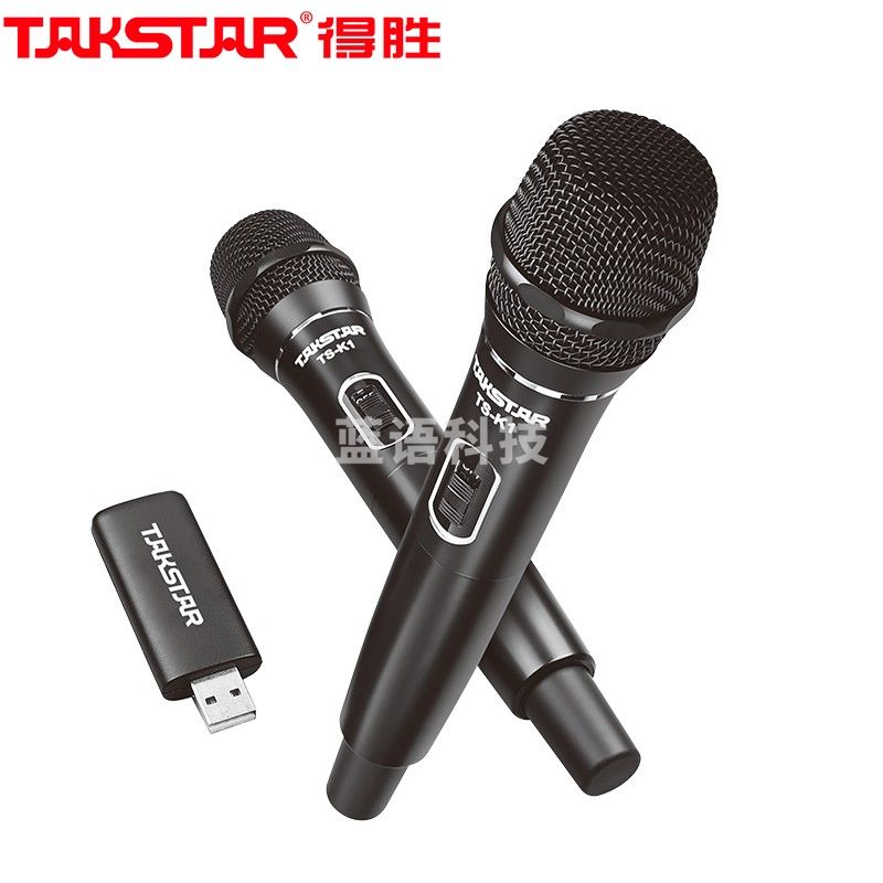 得胜（TAKSTAR）TS-K1 USB便携式无线麦克风 一拖二无线会议话筒 U段户外KTV动圈麦