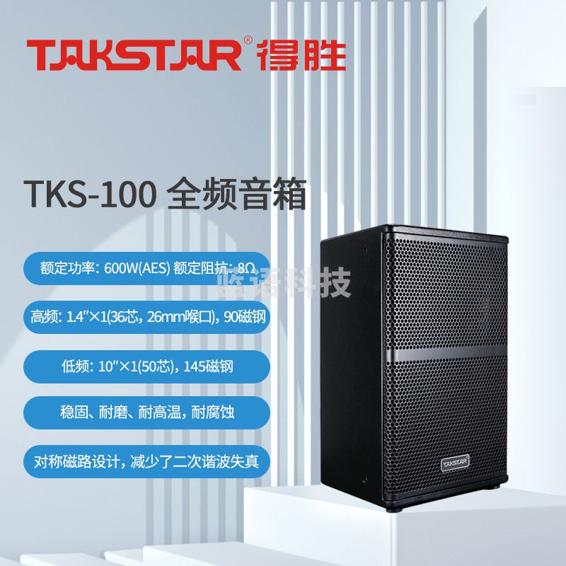 得胜 (TAKSTAR)TKS-100 全频音箱 10吋600W全频音响系统 可吊挂支架 会议室剧院扩声补声舞台返听KTV工程(只)