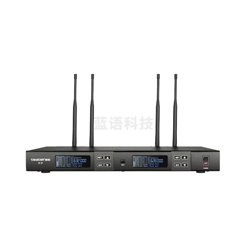 得胜 (TAKSTAR)M-2FP U段真分集  一拖二无线腰挂麦克风话筒 五百米远距离抗干扰AI智能接收调节 学校园区扩声