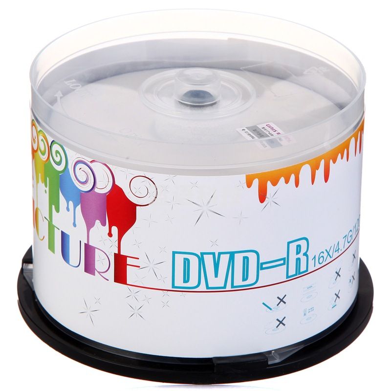 紫光（UNIS）DVD-R空白光盘/刻录盘 炫彩可打印系列 16速4.7G 桶装50片