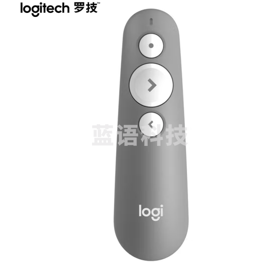 罗技(Logitech)R500升级款R500S 无线演示器 激光笔 ppt翻页笔 无线蓝牙双连 Mac iOS兼容 灰色
