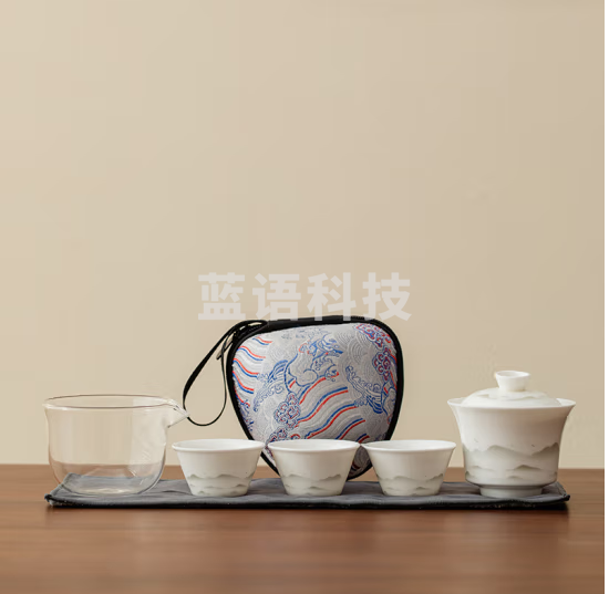京东京造茶具套装旅行茶具快客杯户外便携式功夫茶具陶瓷茶杯羊脂玉墨山