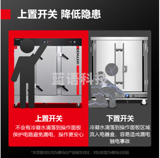 德玛仕（DEMASHI）蒸饭柜蒸饭车蒸箱商用蒸饭箱蒸饭机蒸箱食堂单位学校 安全防干烧蒸柜蒸包炉大容量KZ-360