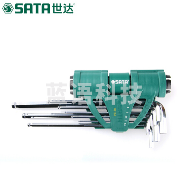 世达(SATA)9件增力型加长球头内六角扳手组套货号09124