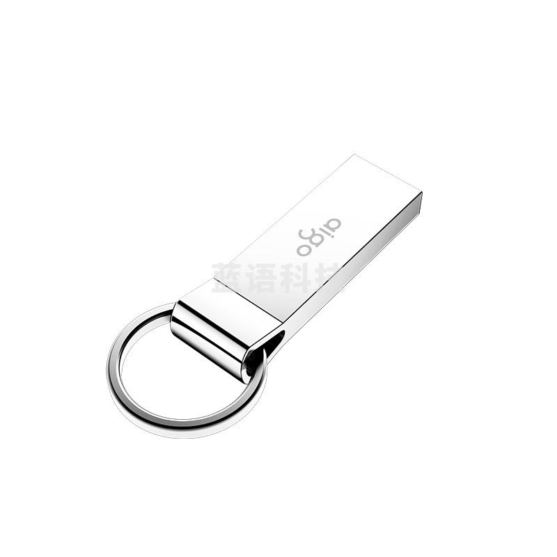 爱国者(aigo)8GB USB2.0 U盘 U210 金属U盘 车载U盘 银色 一体封装 便携挂环