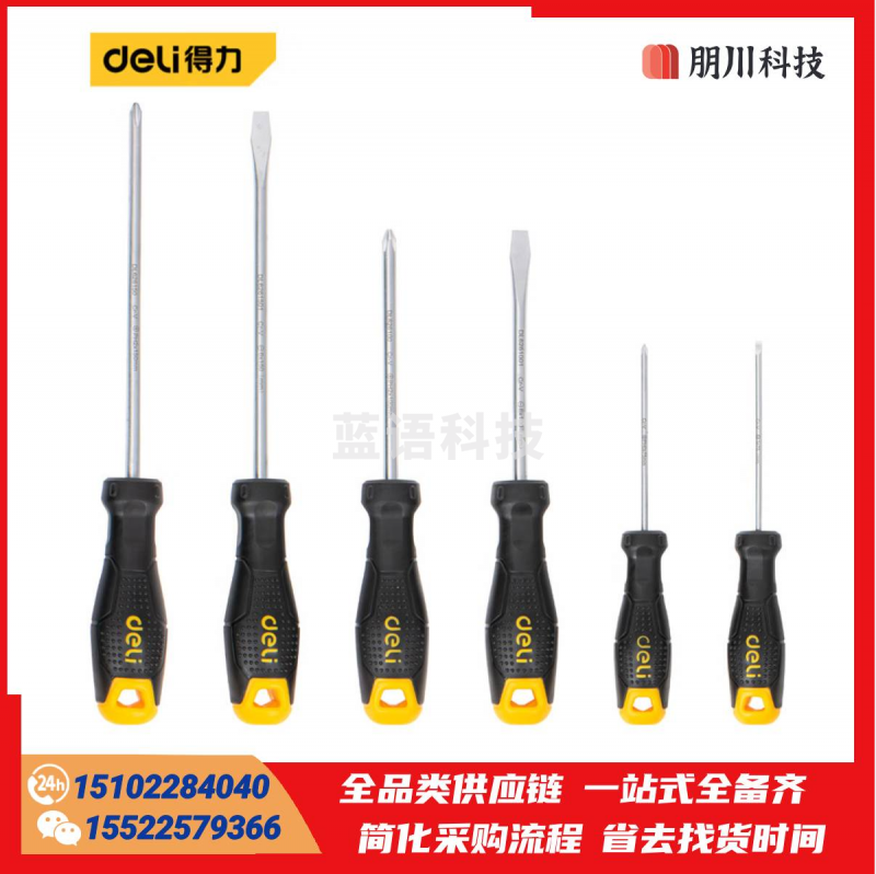 得力(deli) 螺丝批螺丝刀螺丝起子组套套装维修工具6件套带磁吸 DL620106