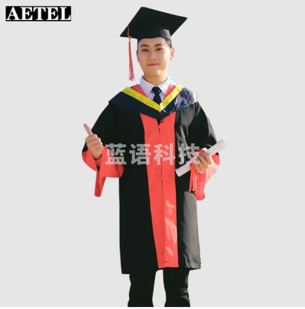 学士服大学生男女毕业照服装礼服 博士服（上衣+帽子） L码数