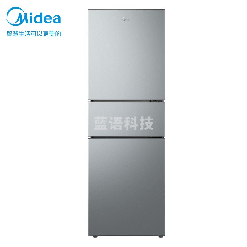 美的(Midea)235升三门家用小型冰箱三开门风冷无霜变频节能省电净味保鲜租房不占地电冰箱BCD-235WTPM(E)