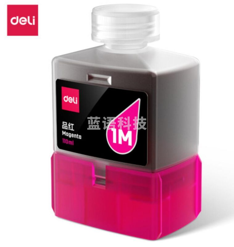 得力(deli)喷墨打印机1M品红色墨水瓶 适用得力L300系列