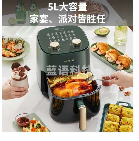 九阳（Joyoung）空气炸锅5L大容量 精准控时温 蒸汽嫩炸 低油轻脂不粘多功能薯条机电炸锅 KL50-V553