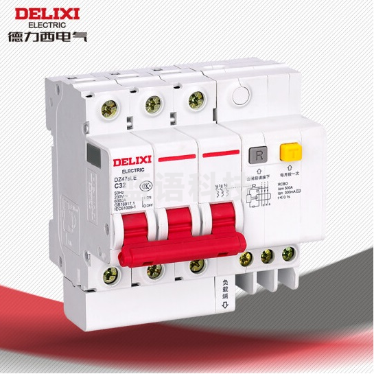 德力西电气（DELIXI ELECTRIC）漏电保护器空开带漏电保护开关断路器 小型家用总开 漏保 3P 32A