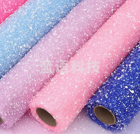 材料DIY卡通花束制作雪花纱包花纱网花束包装雪点纱