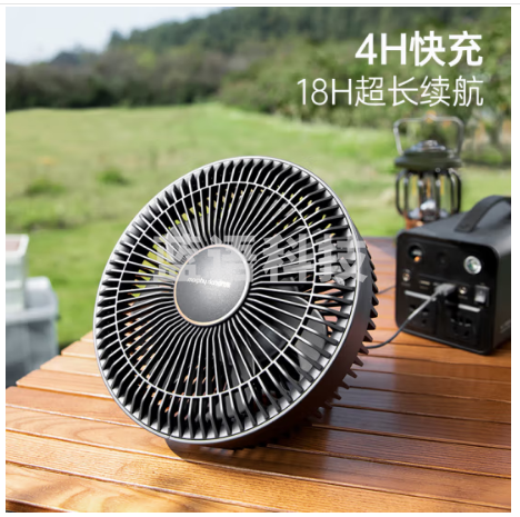 摩飞电器(Morphyrichards)电风扇 家用办公室卧室无线轻柔音落地扇挂扇 户外露营长续航便携折叠风扇台扇 MR3701灰