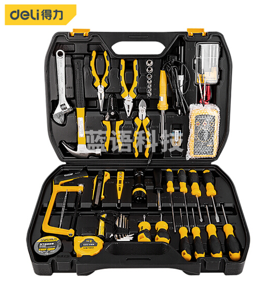 得力（deli） 家用多功能五金工具箱手动工具组套 电工木工电讯钟表维修套装42件 DL1042
