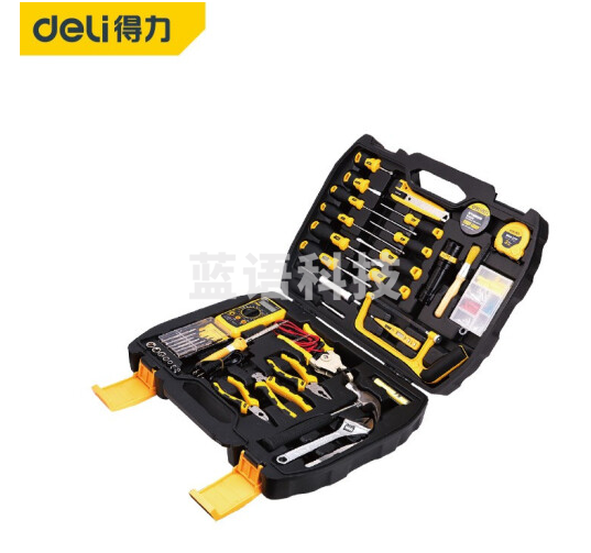 得力（deli） 家用多功能五金工具箱电讯套装118件 钟表批电工木工综合维修组套 DL5968