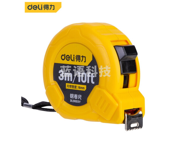 得力（deli） 3米钢卷尺盒尺伸缩尺米尺公英制3m*16mm DL9003Y