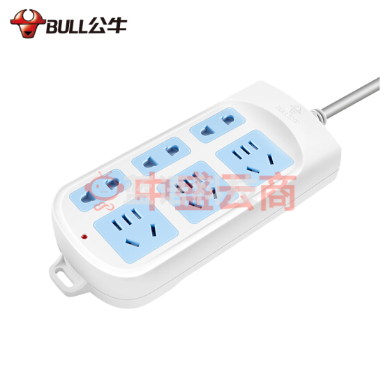 公牛（BULL）新国标插座 GN-102 6位全长1.8米