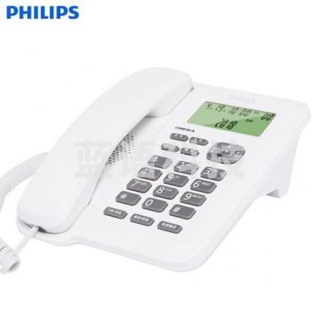 飞利浦（PHILIPS）CORD281A电话机座机 固定电话 办公家用 双接口 免电池 白色