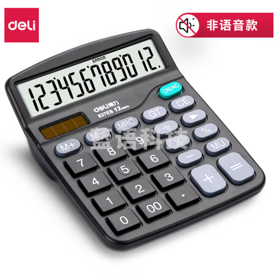 得力(deli) 837ES 双电源桌面办公计算器12位大屏幕桌面计算机 办公文具用品(1个装)