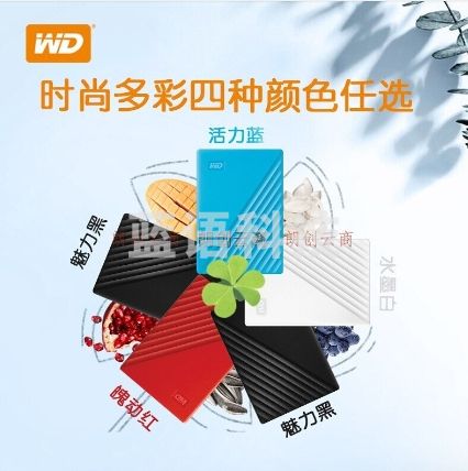 西部数据(WD)移动硬盘 USB3.0 My Passport随行套装版 2.5英寸机械移动硬盘 【随行版】红色硬件加密 兼容Mac 套装版 1TB