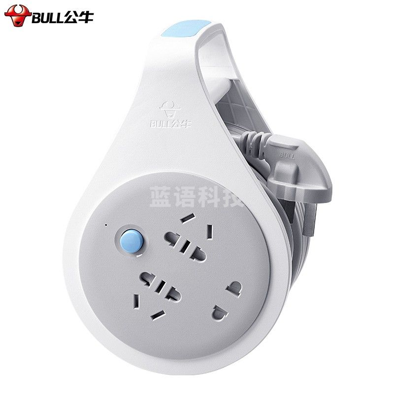 公牛（BULL）GN-801新升级工程接线盘/工程卷线盘/过热保护电缆卷盘插座/插排 工程专用 3位总控全长5米
