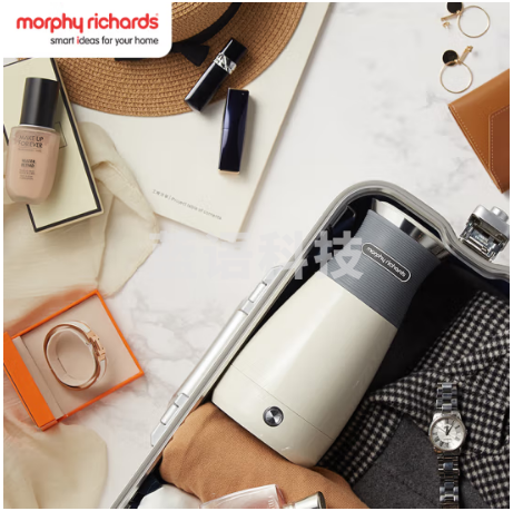 摩飞电器（Morphyrichards）电水壶小型便携式烧水壶旅行电热水壶不锈钢双层防烫MR6090 灰色