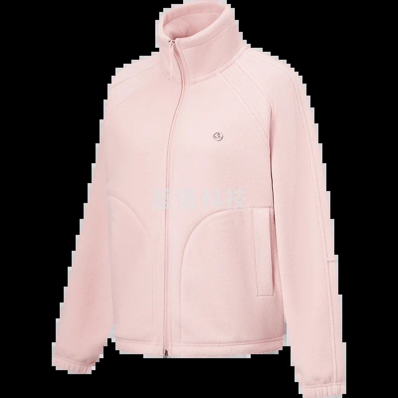 李宁摇粒绒外套丨健身系列女开衫秋冬立领针织运动服AWDTB26