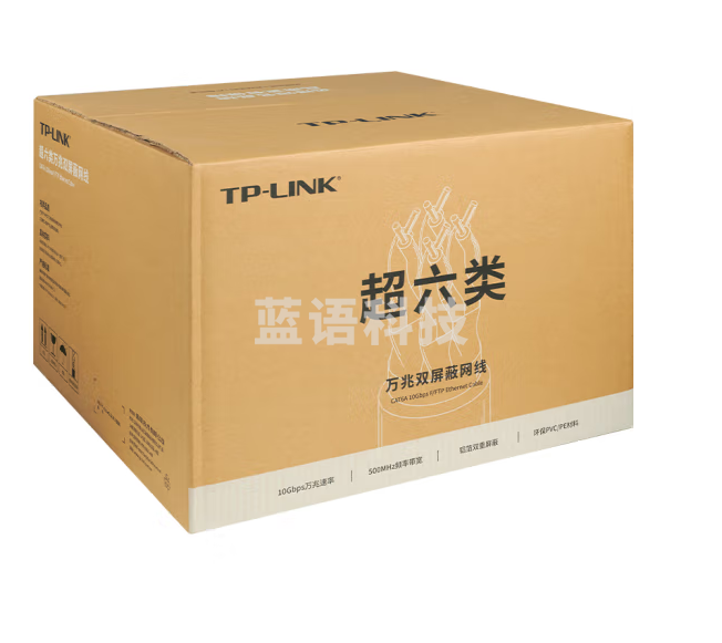 TP-LINK超六类双屏蔽网线 CAT6A类双绞线工程家装万兆抗干扰纯铜网络监控布线无氧铜箱线305米蓝 EC6A60-305