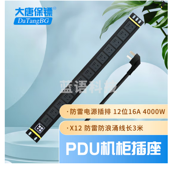大唐保镖 pdu机柜插座 防雷12位16a电源插排 HP7606