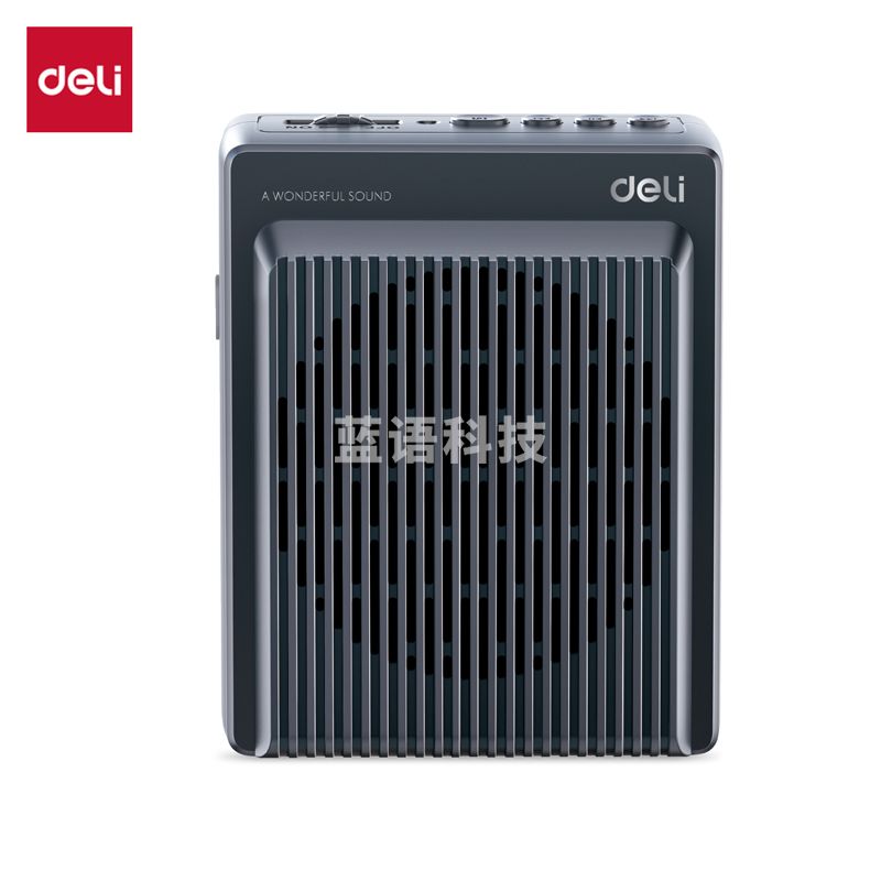 得力(deli)小蜜蜂扩音器教师专用小喇叭腰挂麦克风导游插卡便携式喊话器教学讲课 灰色LT920