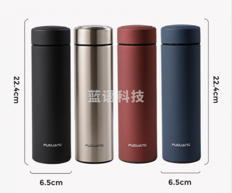 富光 WFZ1063-480真空直身杯 内胆304不锈钢水杯保温杯 黑色480ml