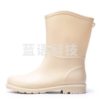 丰稚 雨鞋 女款中筒雨靴 轻便防水防滑成人胶鞋 杏色 36-40码可选 码数标注