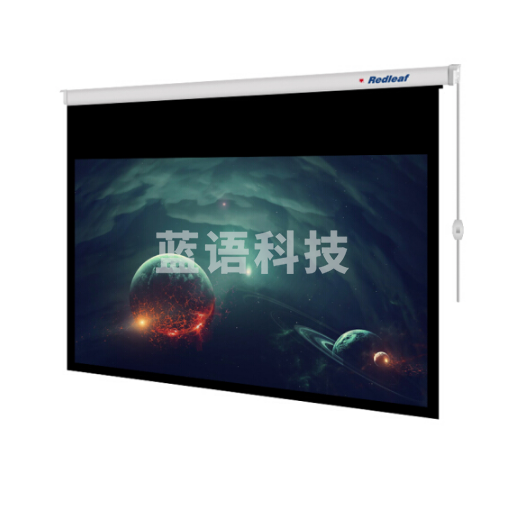 红叶 电动投影幕布135寸16:9白塑幕玻珠幕高清家用幕布 2.99*1.68