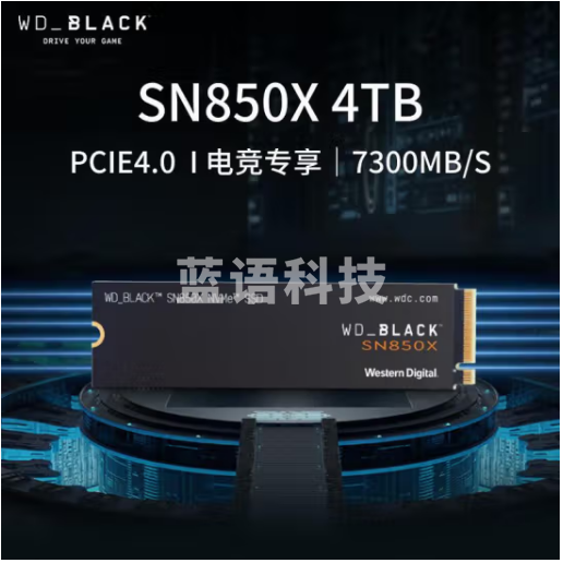 西部数据（Western Digital）4T 笔记本台式机SSD固态硬盘 M.2接口（NVMe协议） WD_BLACK SN850X PCIe Gen4