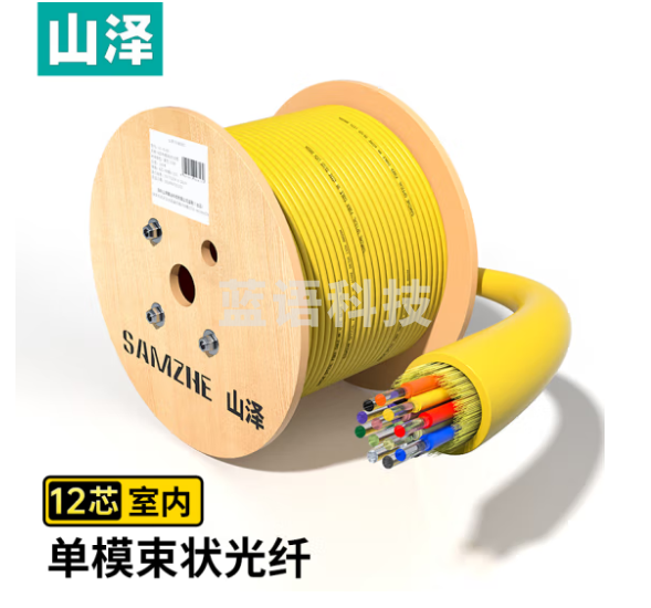 山泽(SAMZHE)12芯网线单模室内光纤光缆 9/125 GJFJV/GJFJH 束状软光缆100米G1-12100