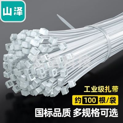 山泽 SAMZHE ZD-15 自锁式尼龙扎带 大号 3.6*250mm 阻燃理线带 捆扎带 束线扎线绑带 白色 100根/包M&C30509