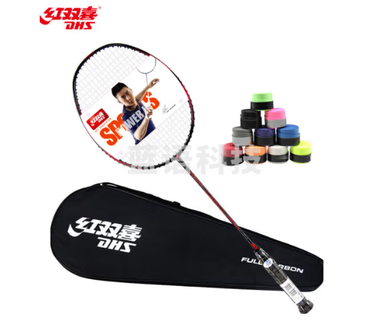 红双喜 DHS cq11 闪电红 轻量全碳素羽毛球拍单拍快-准-狠 已穿线含手胶
